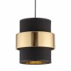 Czarno złota lampa wisząca dekoracyjny podwójny abażur w stylu hampton nad stół do salonu jadalni sypialni CALISTO 1 4377 TK-Lighting